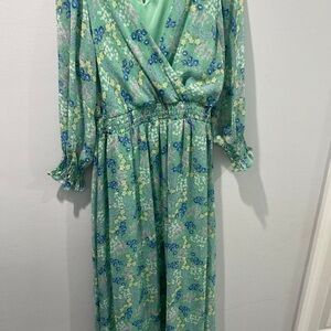 Floral Green Maxi Dress